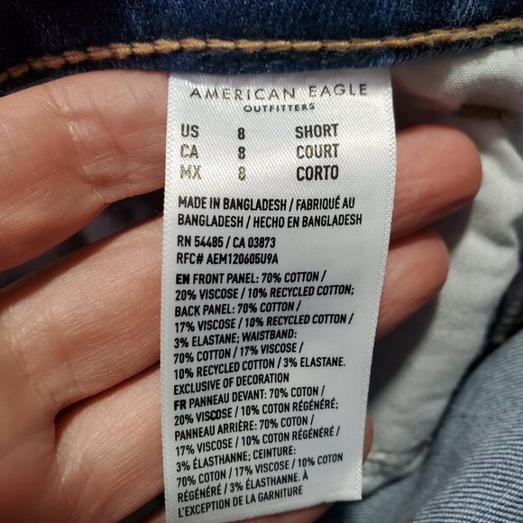 AMERICAN EAGLE Curvy Mom Jeans Real Good Ankle Hi-Rise Stretch Women 8 x 26" - Picture 11 of 15